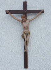 antikes Holz Kruzifix mit