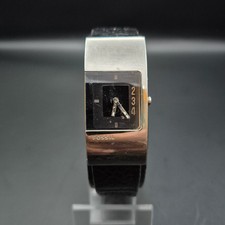 Ausgefallene Fossil Herren Uhr Rechteckdesign mit Lederarmband