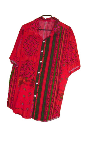 Bluse kurzarm rot bunt - kurzarm, rot-bunt