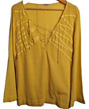 Sommer Leinen Tunika NOLITA, Gelb, Made In Italy, Gr. 36