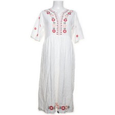 Delvinss, Kleid, Größe: L, Püsküllü Nakışı Elbise - 2831, Weiß/Mehrfarbig #XCE