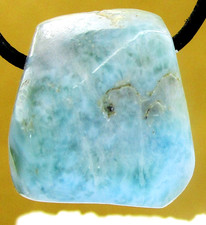 LARIMAR  TROPFEN  Trommelstein  gebohrt  EDELSTEIN  ANHÄNGER  AA Qualität Nr.84