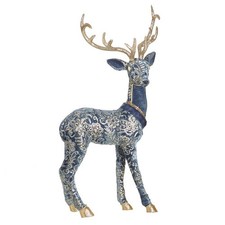 Hirsch blau gemustert