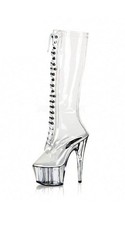 Plateau High Heels Stiefel Transparent