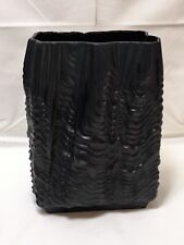 Schwarze Rosenthal Studio Line Bisquit Porzellan Vase  Wave von Martin Freyer 