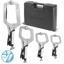 STAHLWERK Gripzangen-Set C-Form 4 Stück 6 bis 14 Zoll im Transportkoffer