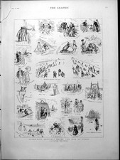 Alter Druck Daumennagelskizzen Tagesausflügler Isle Wight Alaun Bay Shanklin