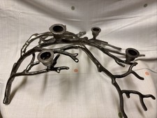 Geweih Ast Kerzenhalter Kerzenständer Stabkerzen Stab Kerzen Silberfarben Edel 