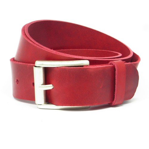 Ledergürtel breit rot - cm,