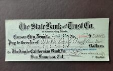 The State Bank and Trust Co. of Carson City, Nev., Washoe Count.20.000 US$ (!),