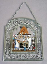 Zinnbild handbemalt " Koch "