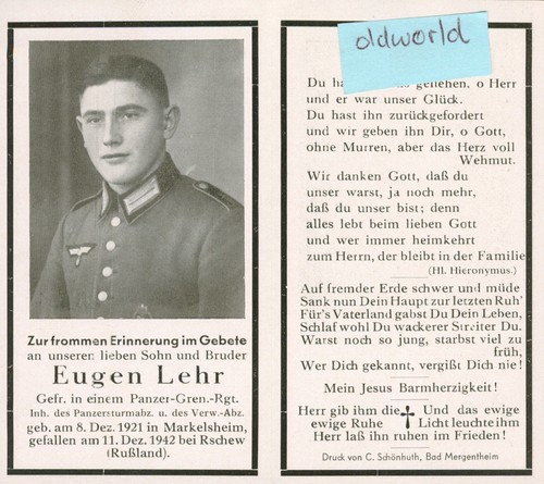 Wk2 sterbebild deathcard - wk2,