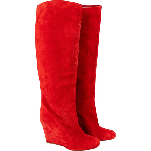Christian louboutin red suede - louboutin,