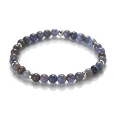 Tansanit Armband - Edelstein-Armband 6mm Stretch - Perlenarmband Tansanit D615