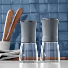 WMF Gewürzmühlen Mühle Salzmühle Set 2-tlg Keramikmahlwerk Glas Anthrazit
