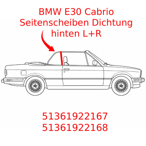 Bmw e30 cabrio seitenscheiben - cabrio,