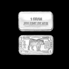 1 GRAMM SILBERBARREN - TIGER -
