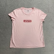 LEVIS Damen T Shirt Kurzarm Gr L Regular Fit Retro Classic Logo 10017 Rosa