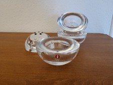 4 mal Iittala Ballo Kerzenhalter Teelichtglas Finnland klar - H. 4,5 cm, Ø 9
