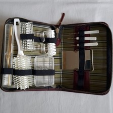Kulturtasche Damen Necessaires Kunstleder rotbraun 9-teilig VEB Kleinlederwaren
