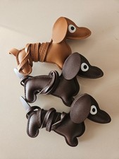 Taschenanhänger Dackel Welpe PU Leder 3er Set