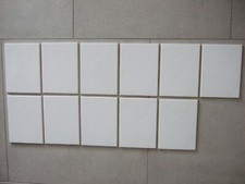 11 Fliesen 15x20 cm weiß-grau marmoriert matt NEU 80er- 90er-Jahre