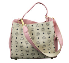 MCM Tasche Schultertasche Handtasche beige rosa schwarz gold Damen