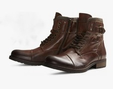 Jack & Jones Combat Boots Jfwalbany Stiefel Stiefeletten Braun Gr. 41