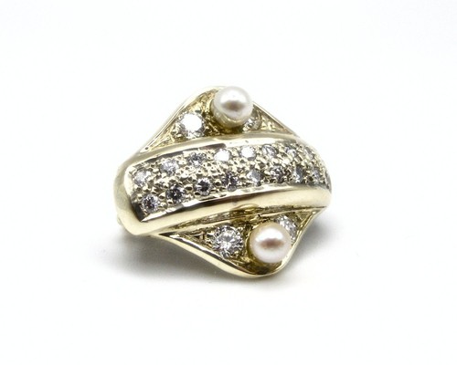 Perlenclip gold 585 brillanten - 585,