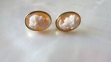 Ital. Muschel Kamee Ohrringe Damenportraits 750 Gold 18 K vintage cameo earrings