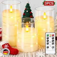 3er LED Kerzen Flackernd Set
