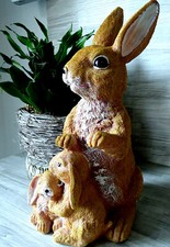 Schöne Deko-Figur-Hasenfamilie-ca.32,5 cm-Hase-Hasen-Dekoration f.Haus &Garten *