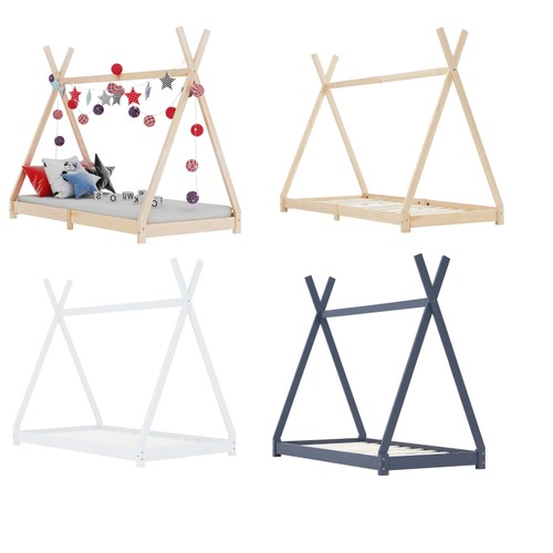Holz kinderbett hausbett tipi - kinderbett,