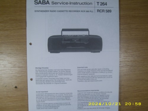 Saba rcr 589 service - saba,