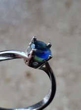 Silver ring 925 with blue