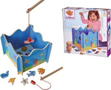 Eichhorn 100002089 - Angelspiel mit zwei Angeln, Holz-Spielzeug, 16 teilig