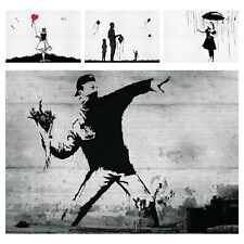 BANKSY Vlies Fototapete Graffiti Betonoptik Mauer Loft Industrial STREETART XXL