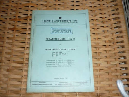 Hirth motoren ersatzteilliste - motoren,