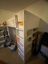 Ikea SMASTAD Hochbett weiß Kinder mit Schreibtisch und Schubladen