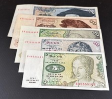 5 Banknoten 5, 10, 20, 50 und