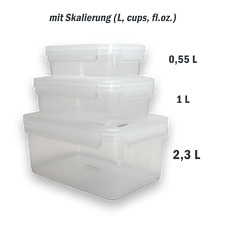 3er Set Emsa Clip Close Basic mit Skalierung Frischhaltedose Brotdose Kunststoff