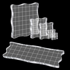 Acrylblock für Silikonstempel, 6 Stück Acryl Stempelblock Set, Transparent