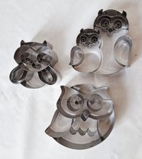 3 größere Ausstechformen, Plätzchen, Kekse, Weihnachten, Eulen, Eule, Birkmann