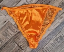 Dessous Damen Slip mit Spitze Orange Gr. 42/44 XL