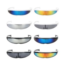 Lustige Kunststoff Farbe widergespiegelt Single Lens Visor Sonnenbrille