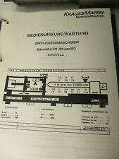 Bedienungsanleitung Spritzgussmaschine Krauss-Maffei Baureihe B1, B2, B3