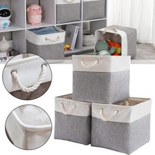 3 Stück Aufbewahrungskorb Aufbewahrung Regalkorb Dekokorb Stoffbox Waschbar