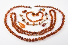 N92R65- Schmuck meist Bernstein Kette Anhänger Ohrstecker ua Silber Schließe