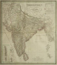 Indien Original Kupferstich Landkarte Weiland 1827