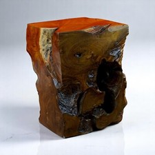 Wurzelholz Beistelltisch 40cm Massivholz Klotz Holz Würfel Blumenhocker Hocker